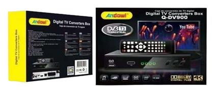 Andowl Q-DV900 Ψηφιακός Δέκτης Mpeg-4 4K UHD Σύνδεσεις SCART / HDMI