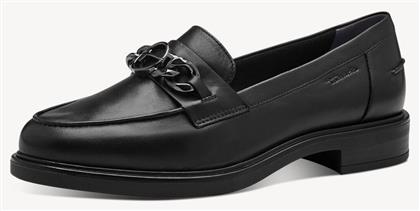 Tamaris Δερμάτινα Γυναικεία Loafers σε Μαύρο Χρώμα