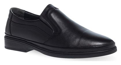 Parex Δερμάτινα Ανδρικά Slip-On Μαύρα