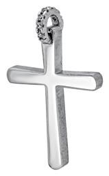 Kiriakos Gofas Λευκόχρυσος Σταυρός 14Κ Διπλής Όψης