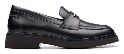 Clarks Edge Δερμάτινα Γυναικεία Loafers σε Μαύρο Χρώμα