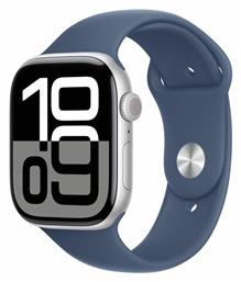 Apple Watch Series 10 46mm Silver με Denim Sport Band (M/L)