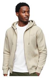 Superdry Logo Ζακέτα Beige με Κουκούλα