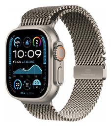 Apple Watch Ultra 2 2024 49mm Natural με Natural Titanium Milanese Loop - M