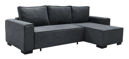 London Γωνιακός Καναπές Κρεβάτι Υφασμάτινος 271x158x90εκ. Ανθρακί