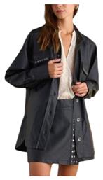 Attrattivo Δερμάτινo Μαύρο Overshirt από το Z-mall