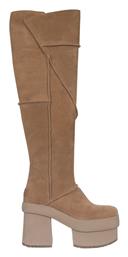 Ugg Australia Suede Γυναικείες Μπότες με Ψηλό Τακούνι Καφέ