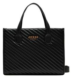 Guess 'silvana' Γυναικεία Τσάντα Tote Χειρός Μαύρη