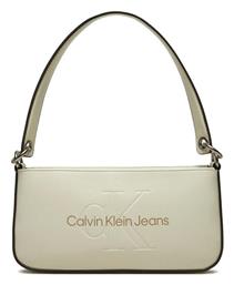 Calvin Klein Sculpted Γυναικεία Τσάντα Ώμου Εκρού