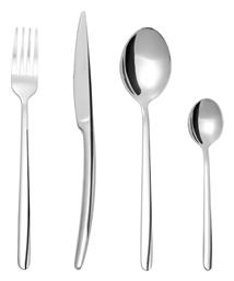 Estia Contour Σετ Μαχαιροπίρουνα Ανοξείδωτα Ασημί 24τμχ