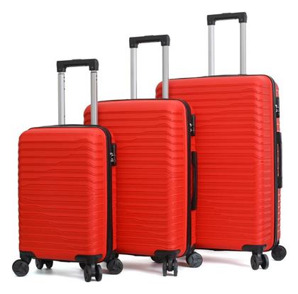 Amber Βαλίτσες Σκληρές Κόκκινο Σετ 3τμχ