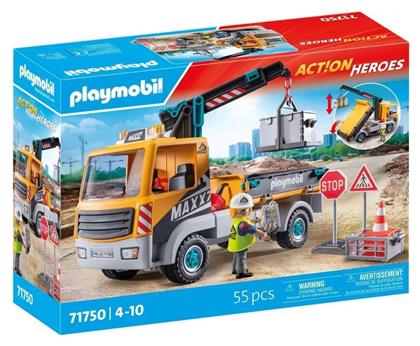 Playmobil Action Heroes Φορτηγό με Γερανό για 4-10 ετών