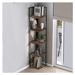 Γωνιακή Βιβλιοθήκη Lidia 33.5x33.5x180εκ. Μαύρο