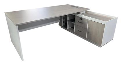 Γωνιακό Επαγγελματικό Γραφείο Armadi 200x90x75εκ. Γκρι-λευκή