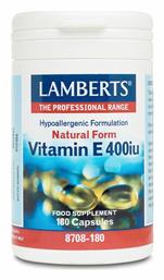 Lamberts Vitamin E Βιταμίνη για Αντιοξειδωτικό 400iu 180 κάψουλες