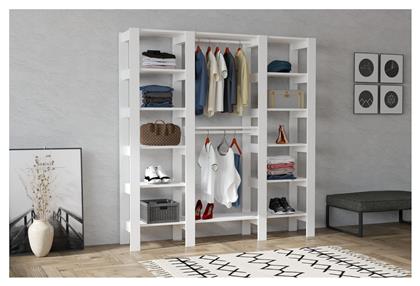 Aithrio Κρεμάστρα Δαπέδου από Ξύλο Λευκή 161.4cm