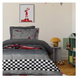 Das Home Παιδικό Κουβερτοπάπλωμα Μονό με Γέμιση Hollowfiber Racing Fun Grey 160x220εκ.