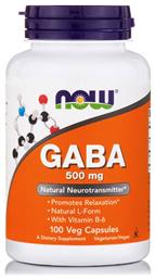 Now Foods Gaba 500mg + B-6 100 Κάψουλες