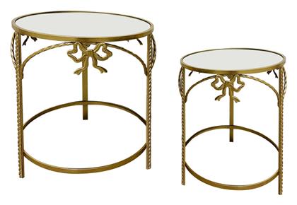 Βοηθητικό Τραπεζάκι Frensia 2τμχ 45x45x50cm Χρυσή