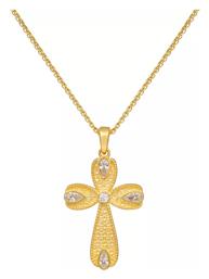 Χρυσός Σταυρός 14Κ Διπλής Όψης