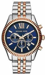 Michael Kors Lexington Ρολόι Χρονογράφος με Ασημί Μεταλλικό Μπρασελέ