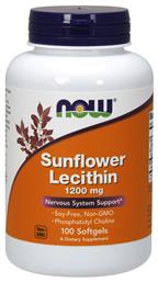 Now Foods Sunflower Lecithin Συμπλήρωμα Διατροφής με Λεκιθίνη 1200mg 100 ταμπλέτες