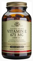 Solgar Vitamin E Βιταμίνη 1000iu 671mg