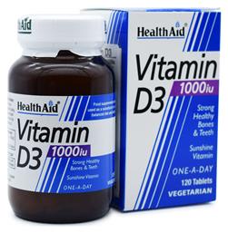 Health Aid Vitamin D3 Βιταμίνη 1000iu 120 x 1 ταμπλέτες 120τμχ