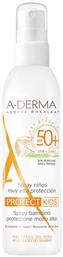 A-Derma Protect Kids Αδιάβροχο Παιδικό Αντηλιακό Spray SPF50 200ml