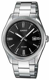 Casio Collection Ρολόι Μπαταρίας με Ασημί Μεταλλικό Μπρασελέ