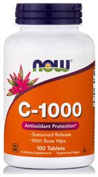 Now Foods C-1000 Sustained Release Antioxidant Protection With Rose Hips Βιταμίνη 1000mg 100 ταμπλέτες